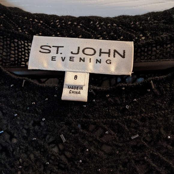 EUC Vintage St. John's Evening Sleeveless Cashmere Black Dress - Picture 5 of 6